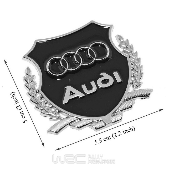 EMBLEME BOUCLIER LOGO AUDI SILVER